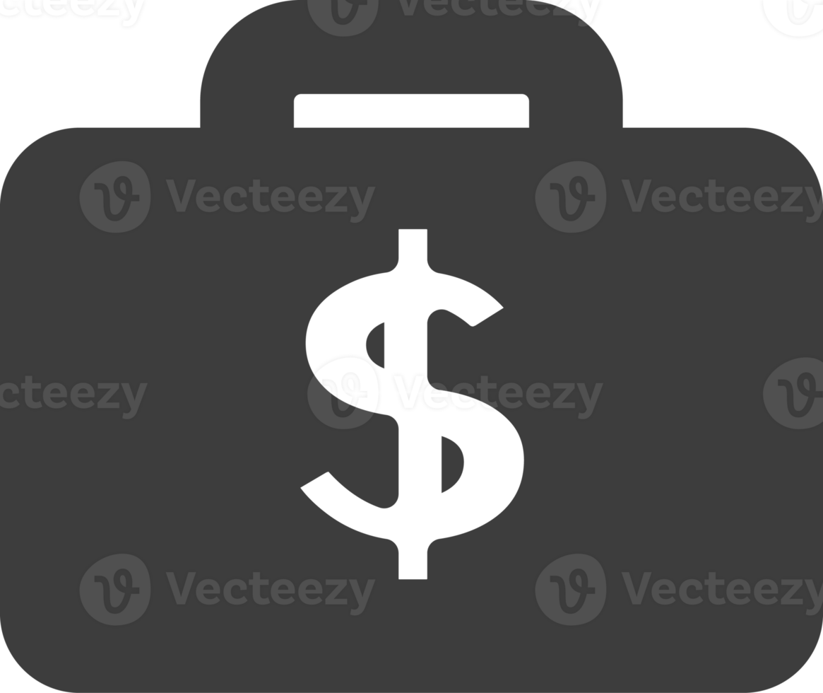 Money luggage black shadow icon, Business icon set. png