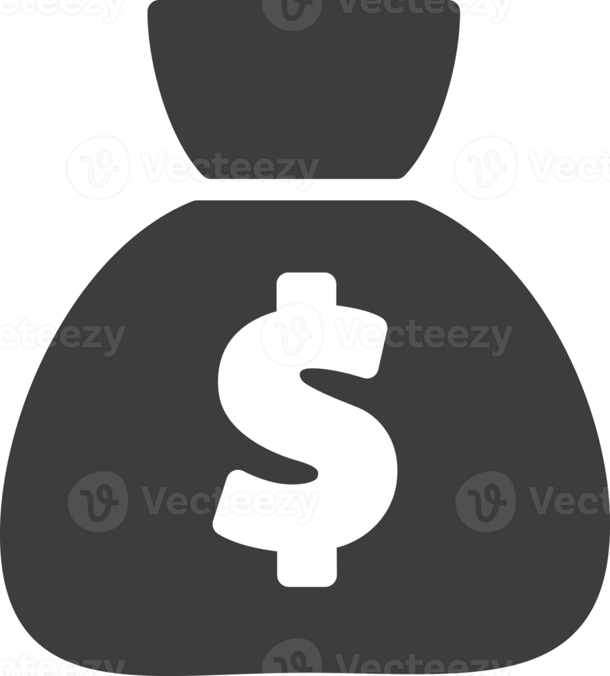 Money bag  black shadow icon, Business icon set. png