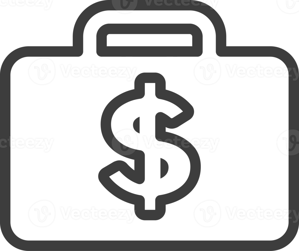 Money luggage thin line icon, Business icon set. png