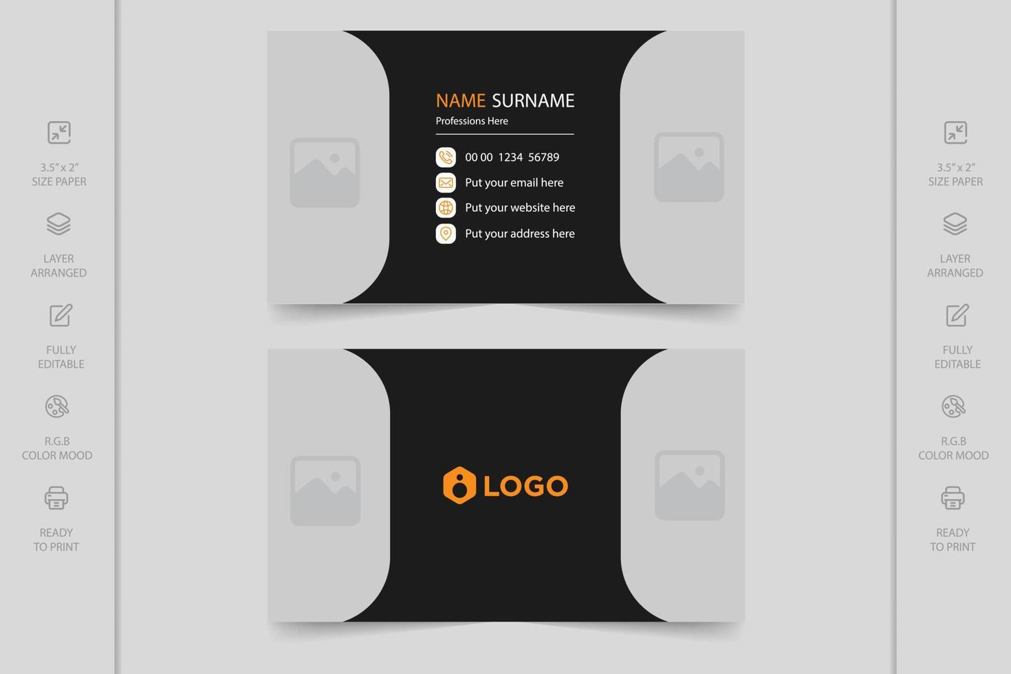 Colorful Creative Modern Horizontal Professional Company Business Card 