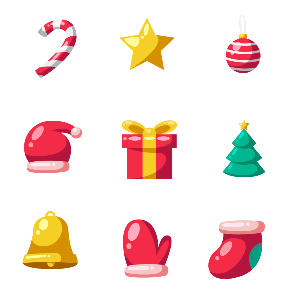 Christmas decorations set png