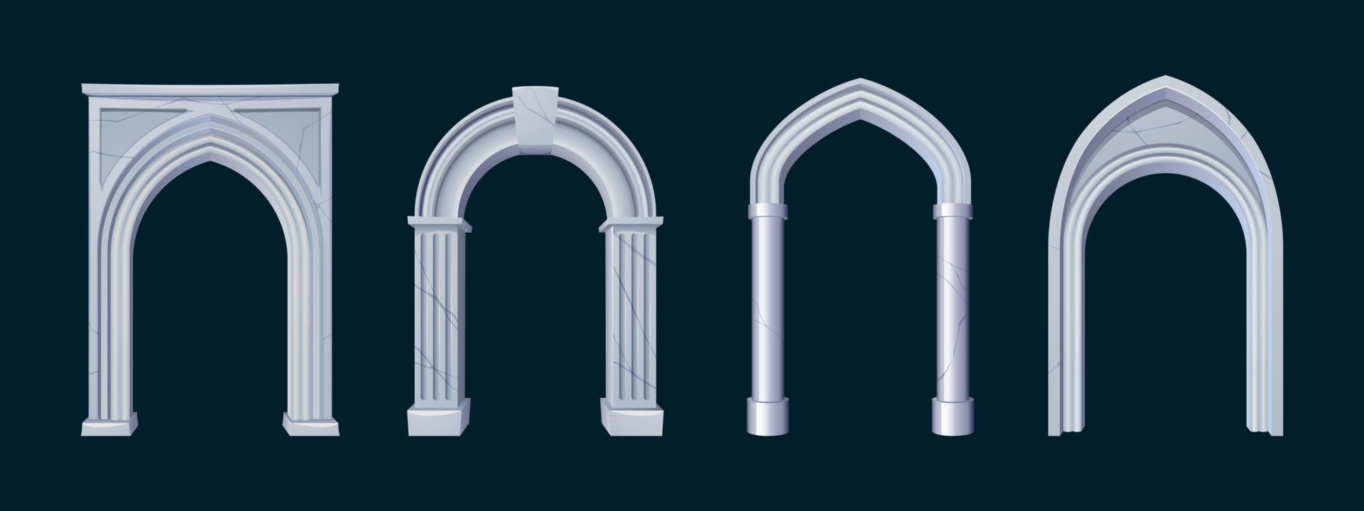 Ancient greek or roman arches from white marble vector