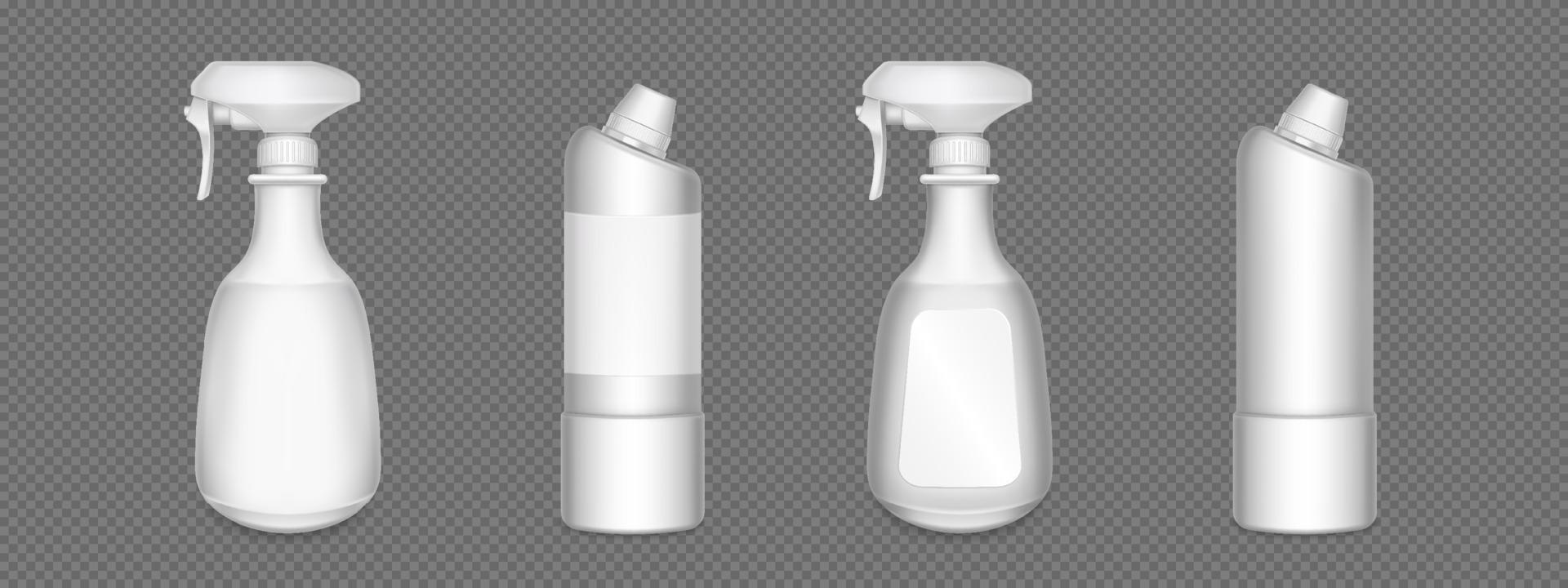 Household chemicals bottles, detergent, cleanser vector