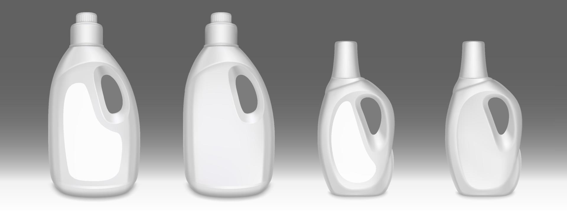 Household chemicals bottles, detergent tubes set vector