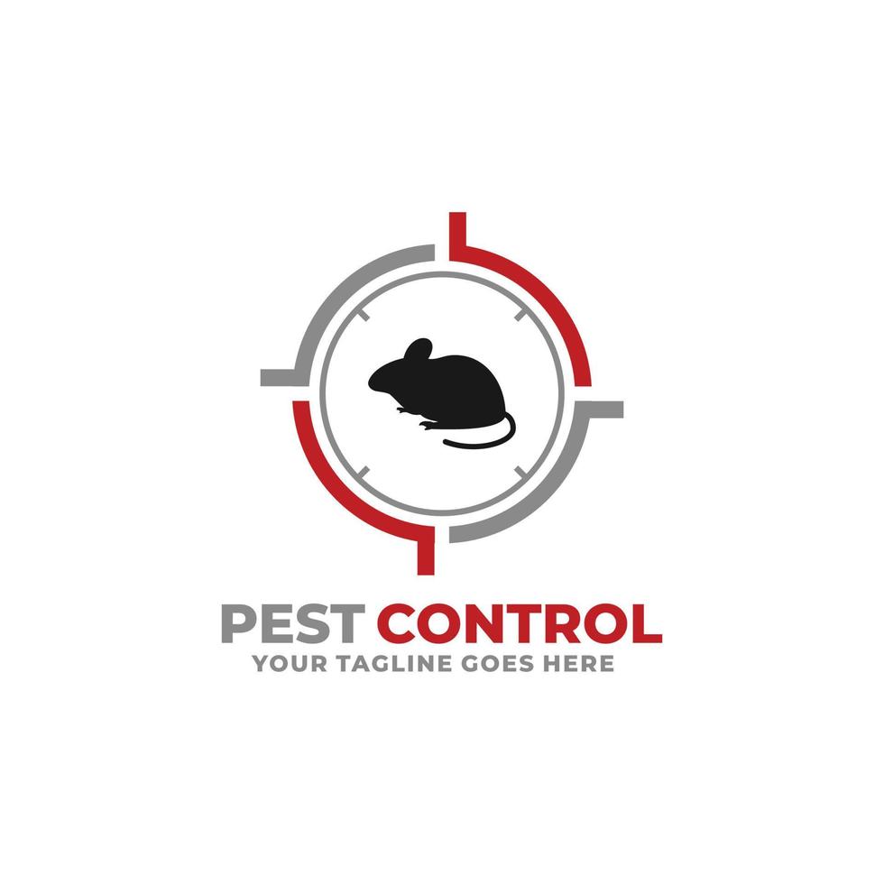 Pest control mouse rat logo design vector