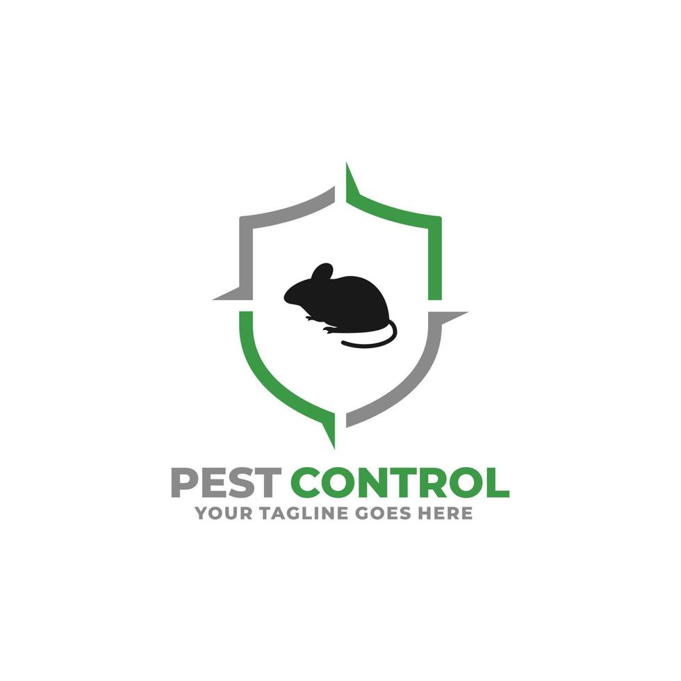 Pest control mouse rat logo design vector