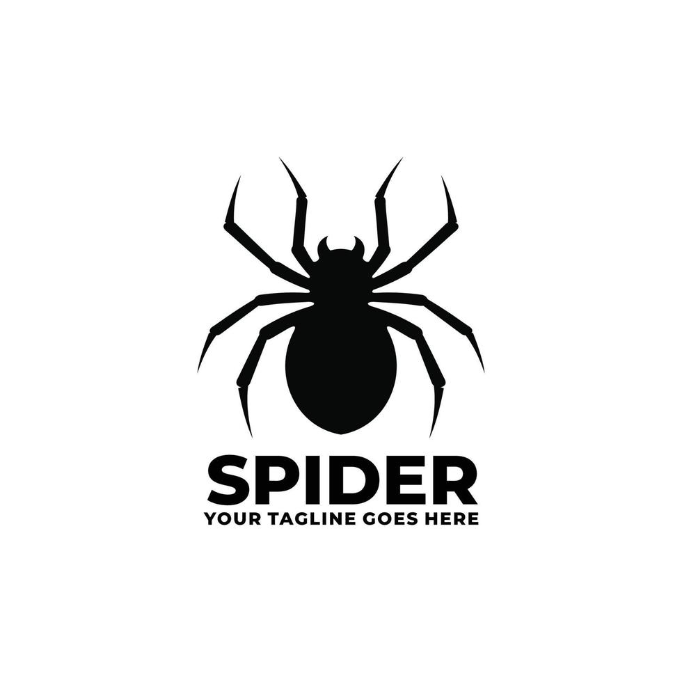 Spider simple flat logo design vector