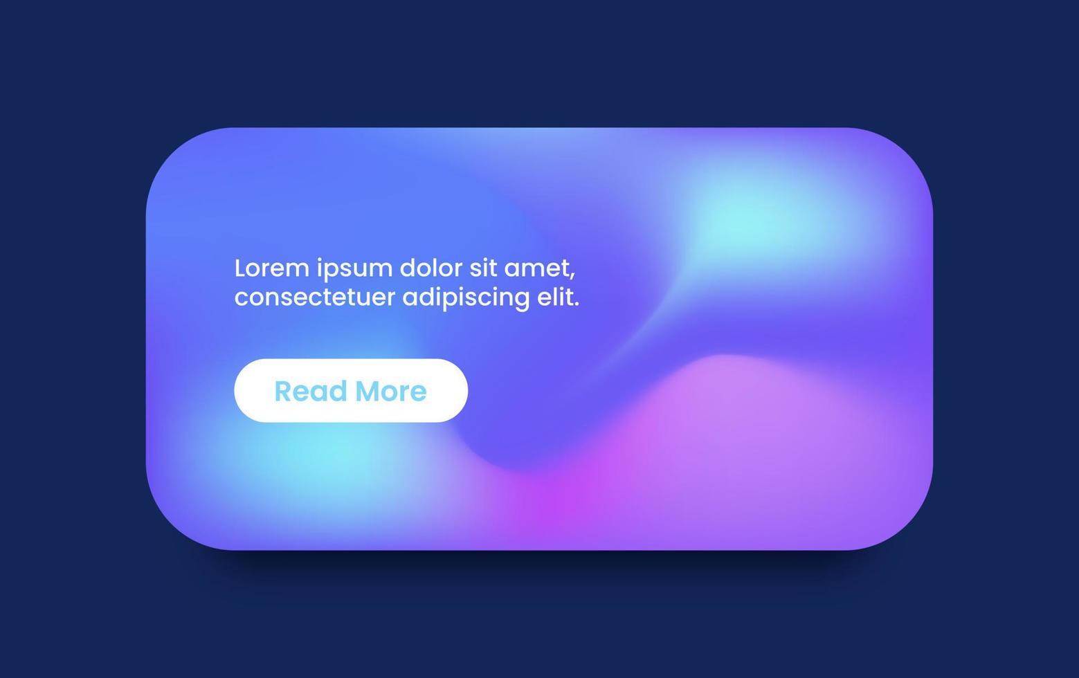 Card element ui kit for responsive mobile app in gradient style. Website marketing or promotion interface template. vector
