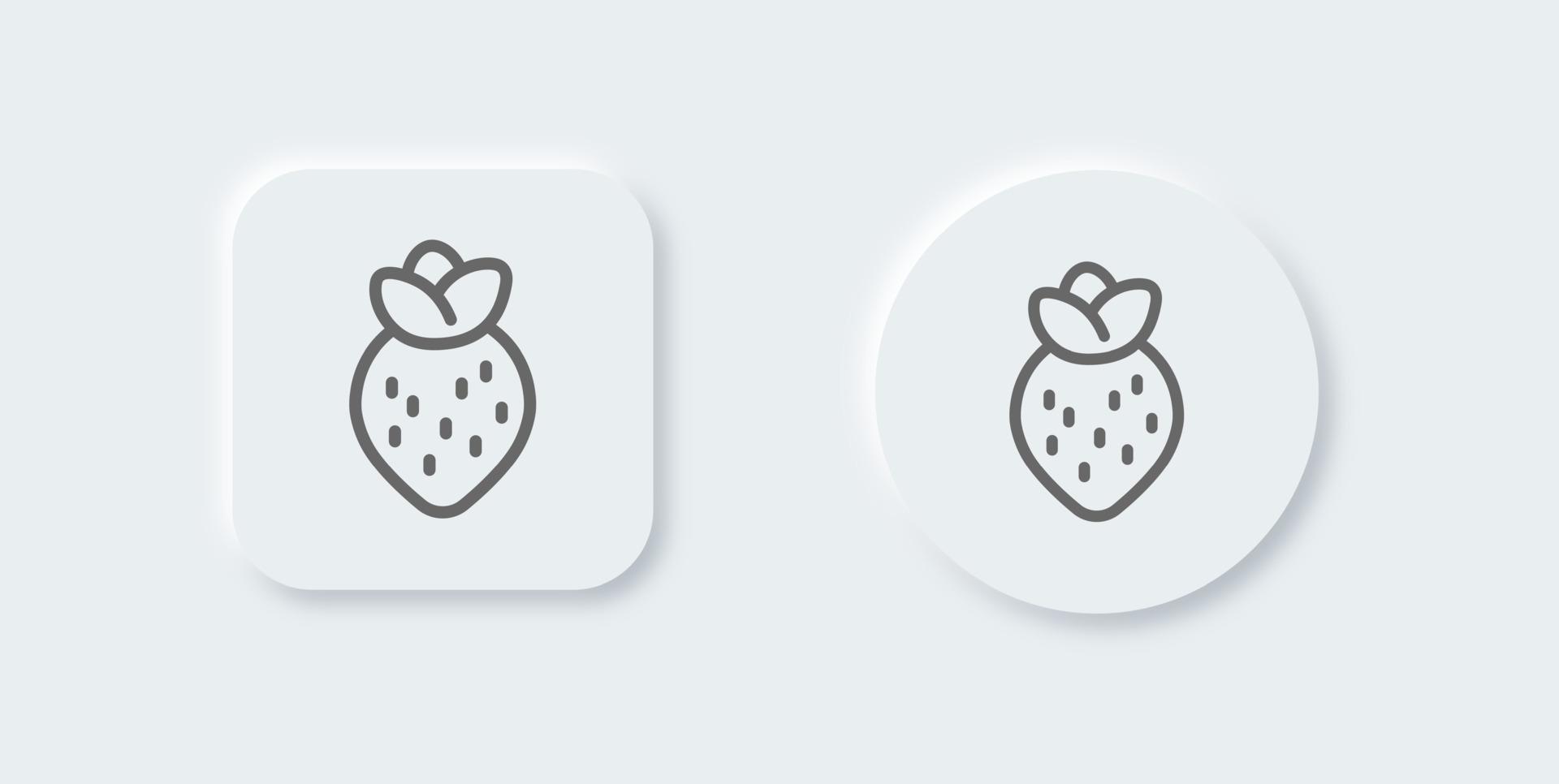 icono de línea de fresa en estilo de diseño neomórfico. ilustración de vector de signos de fruta.