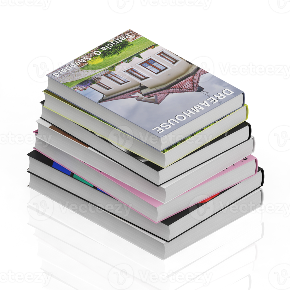 Isometric Books 3D render png