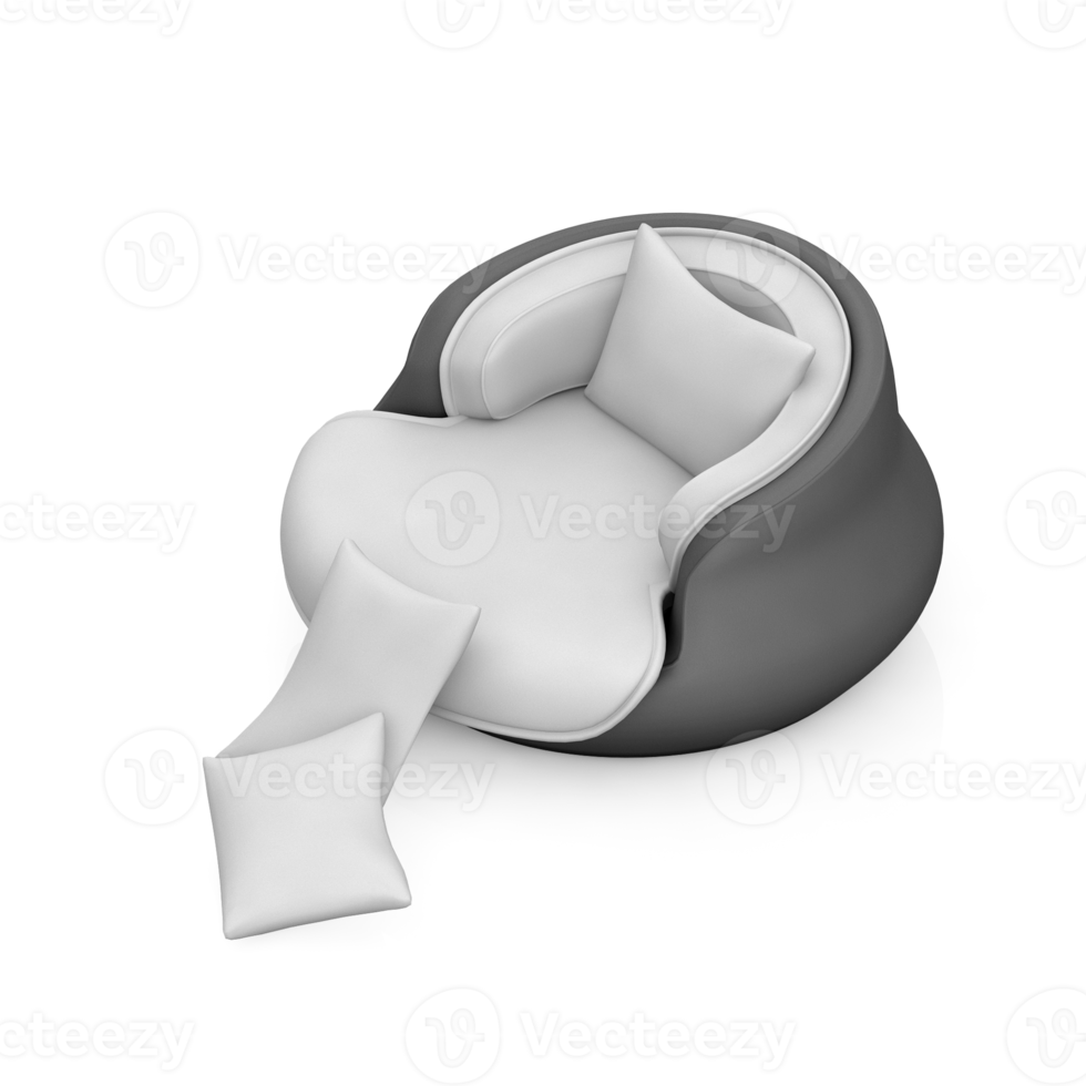 isometrischer sessel isoliert 3d-rendering png