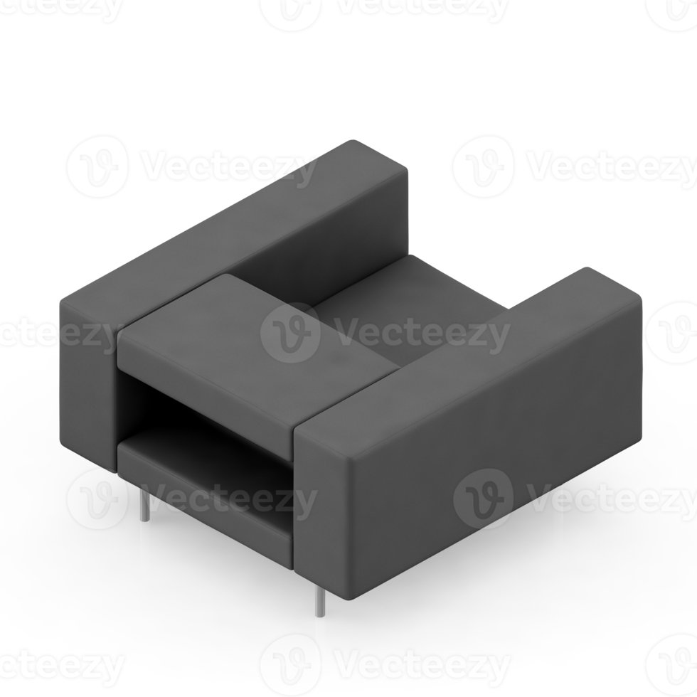 isometrischer sessel isoliert 3d-rendering png