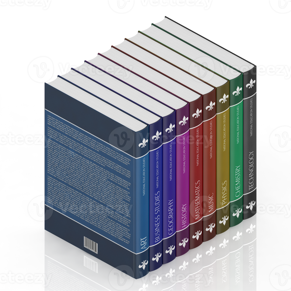 Isometric Books 3D render png