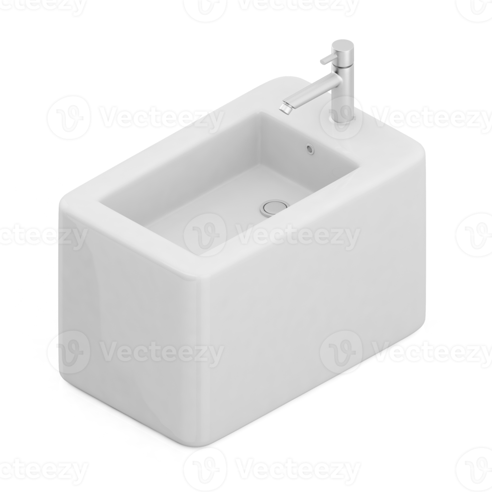Isometric bathroom items 3D isolated render png