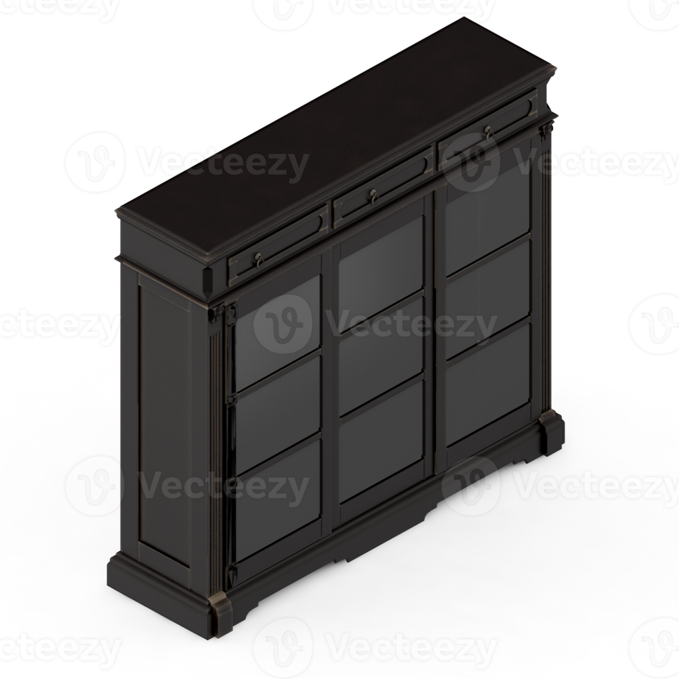 Isometric Cabinet 3D render png