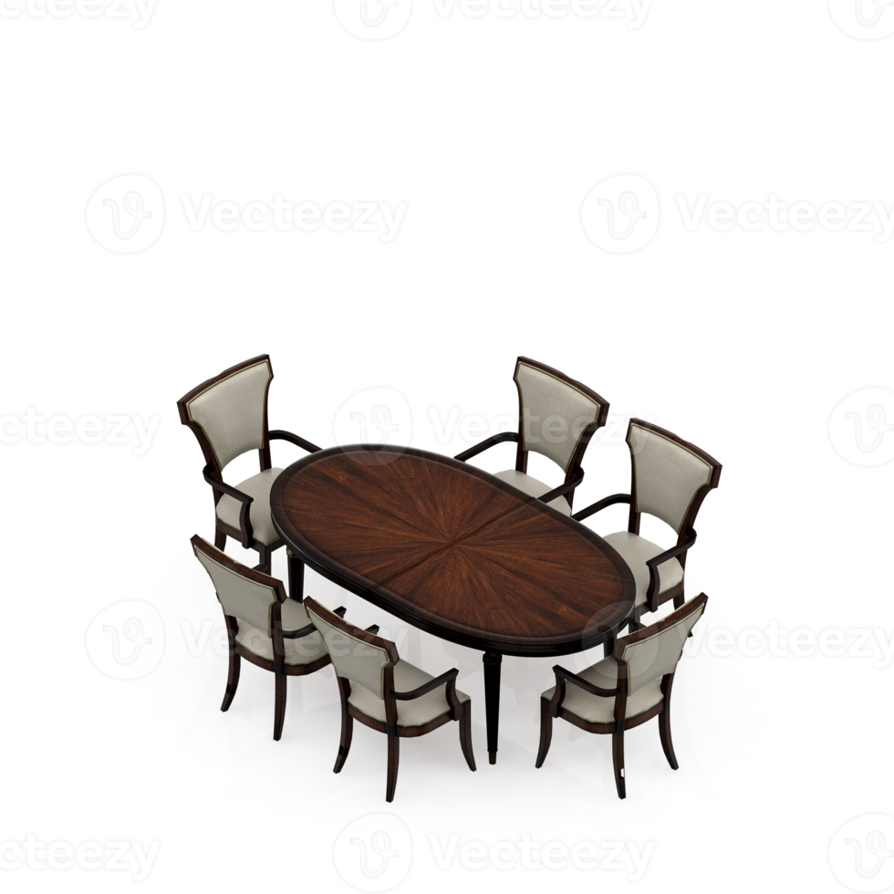 Isometric Table Set 3D render png