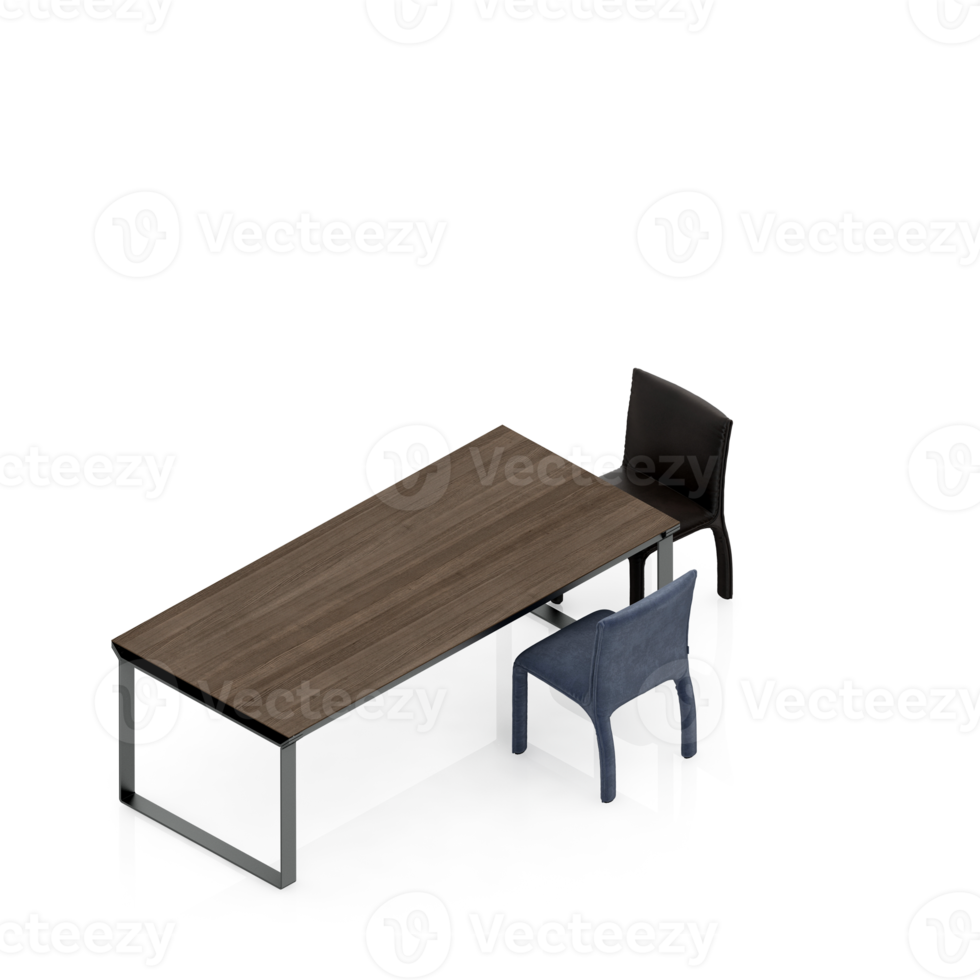 Isometric Table Set 3D render png