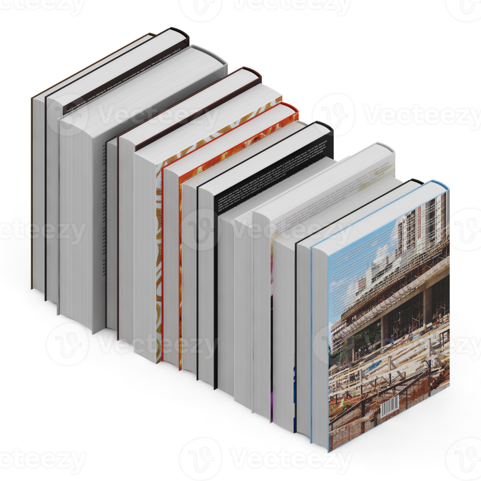 Isometric Books 3D render png