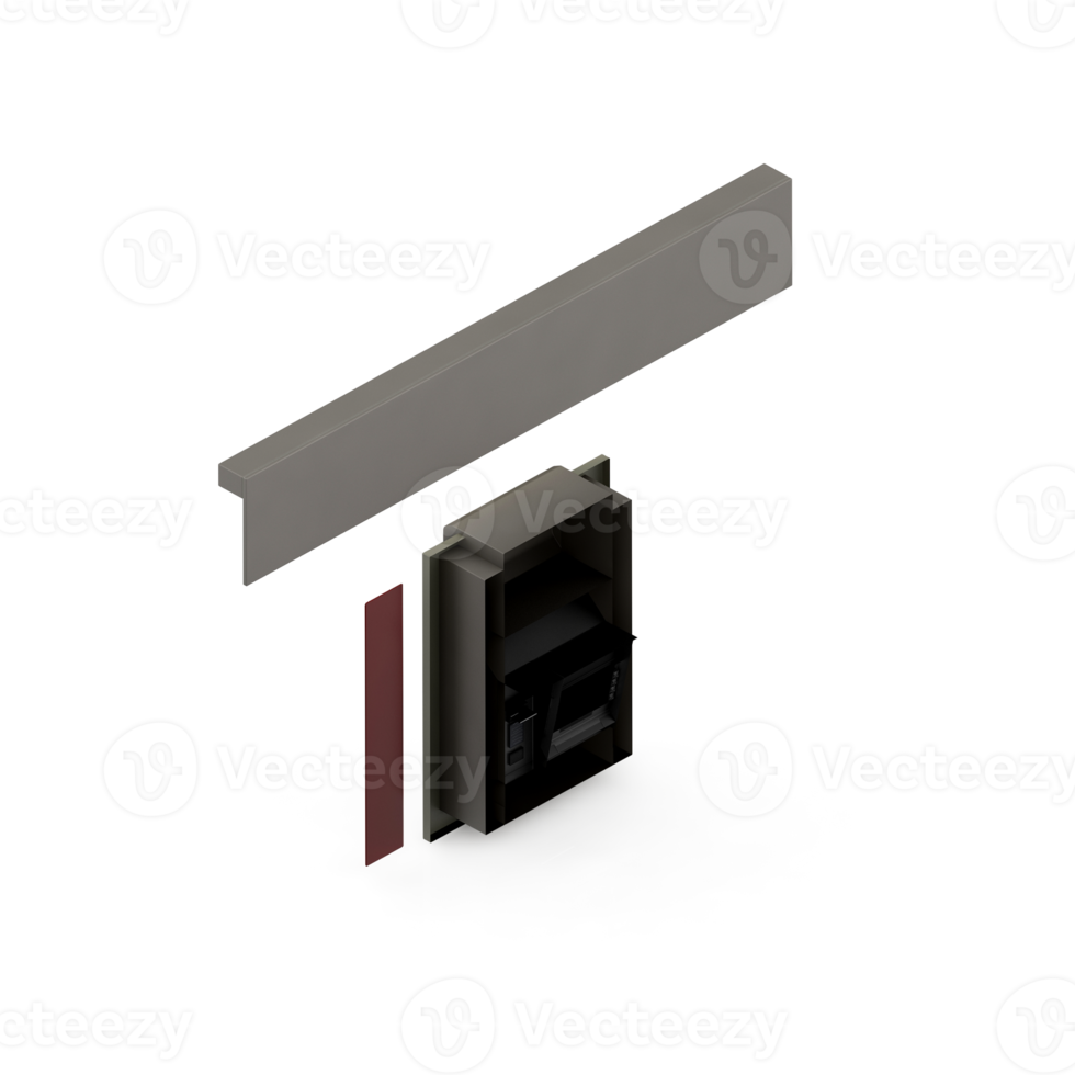 Isometric ATM 3D render png