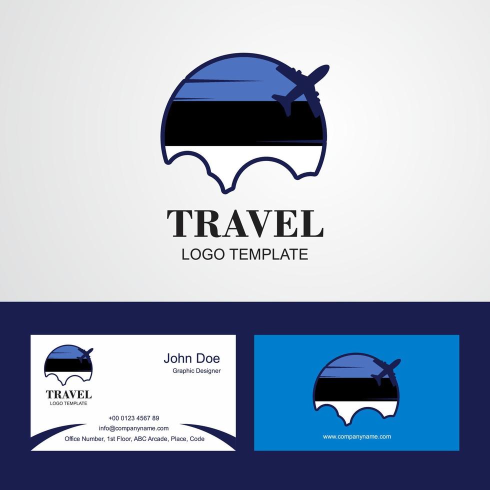 logotipo de la bandera de Estonia de viaje y diseño de tarjeta de visita vector