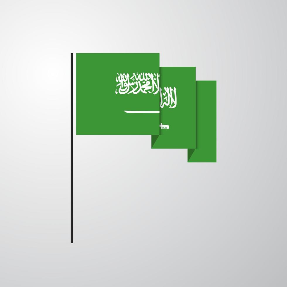 Saudi Arabia waving Flag creative background vector