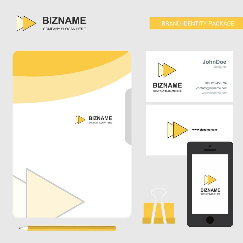 Forward Business Logo File Cover Visiting Card and Mobile App Design Vector Illustration