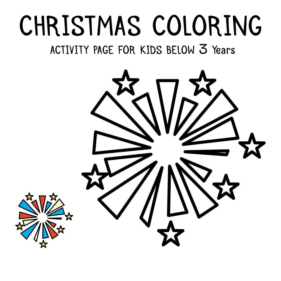 Libro de actividades navideñas para colorear para niños menores de 3 años vector