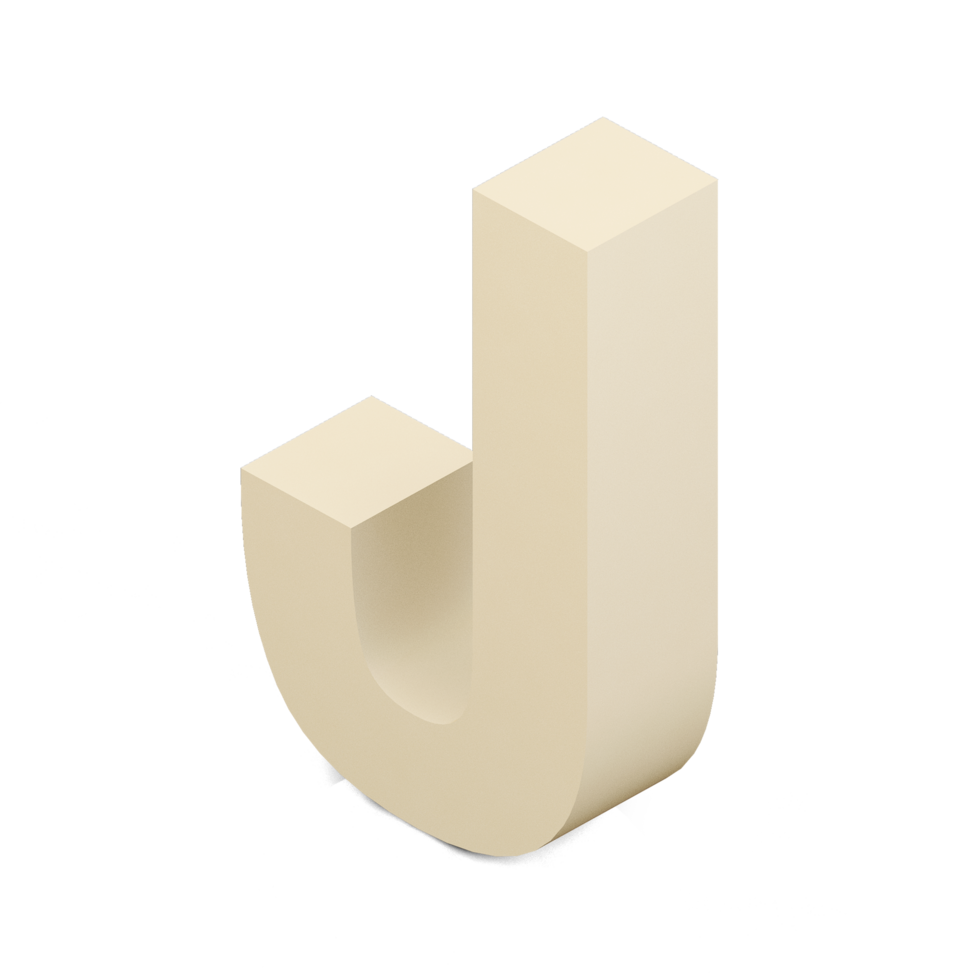 Isometric Alphabet 3D isolated render png