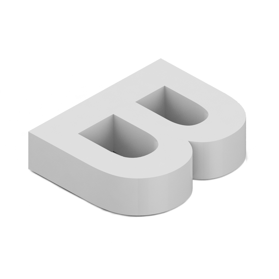 Isometric Alphabet 3D isolated render png