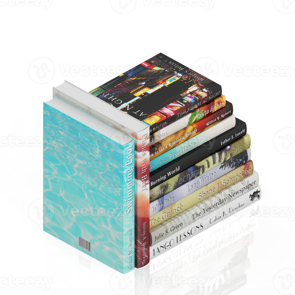 Isometric Books 3D render png