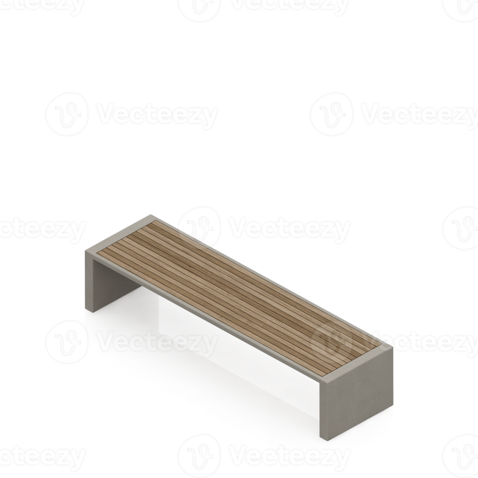 Isometric bench 3D render png