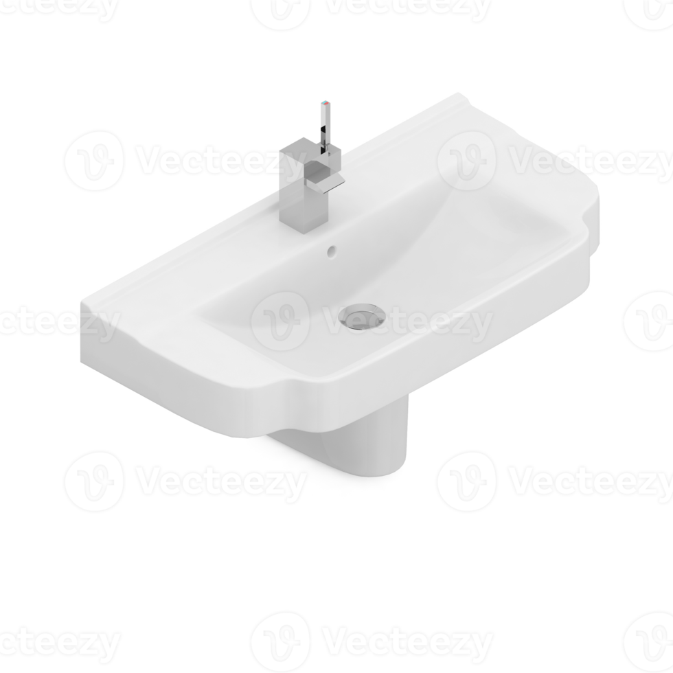 Isometric bathroom items 3D isolated render png