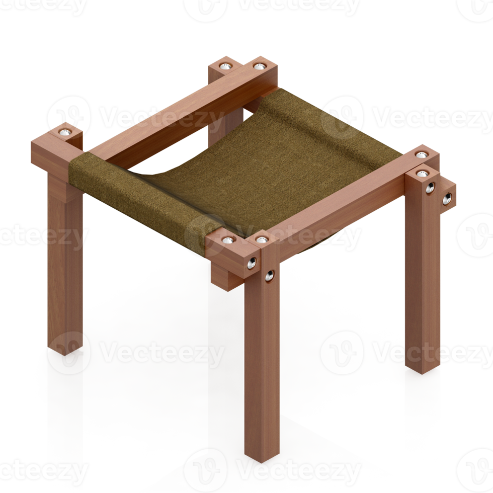 Isometric Chair 3D isolated rendering png