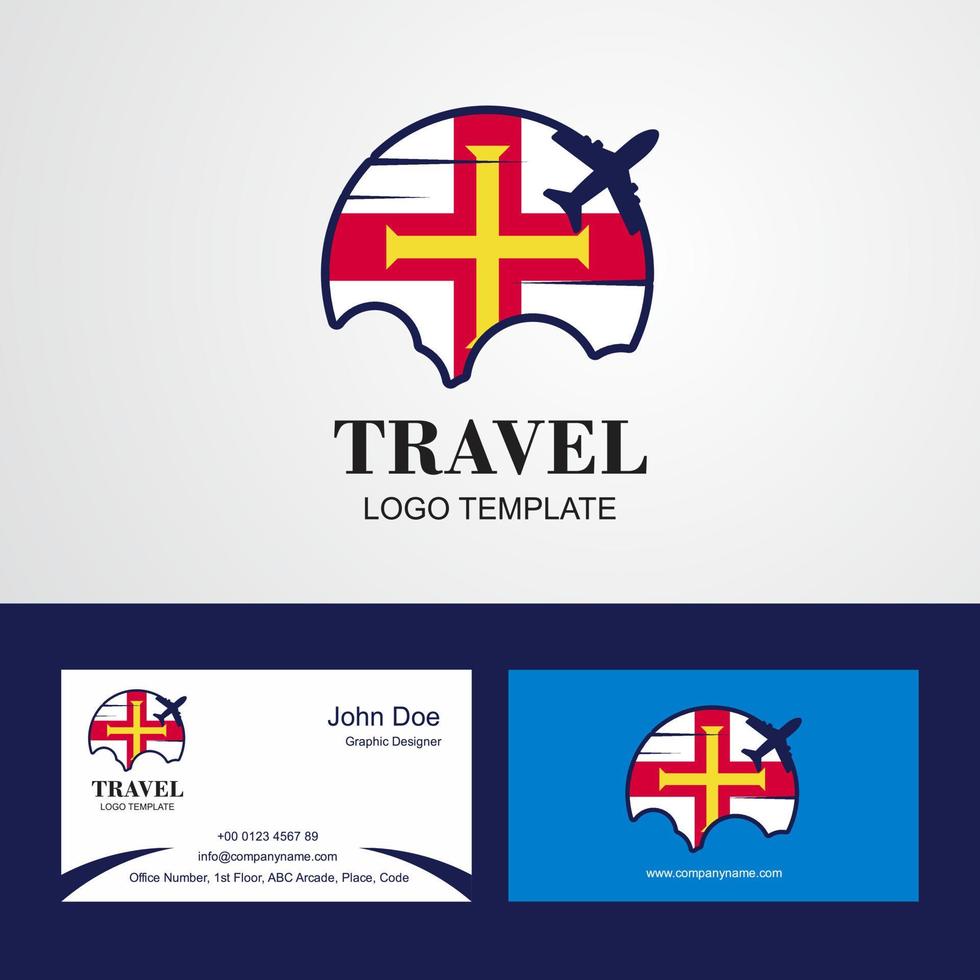 Travel Guernsey Flag Logo and Visiting Card Design vector