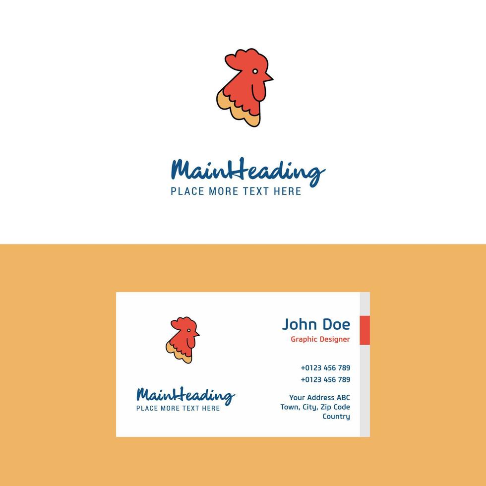 Flat Cock Logo and Visiting Card Template Busienss Concept Logo Design vector