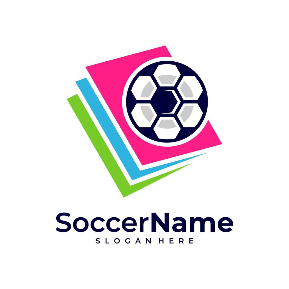 Book Soccer Logo Template, Football Logo Design Vector 14033000 Vector Art  At Vecteezy