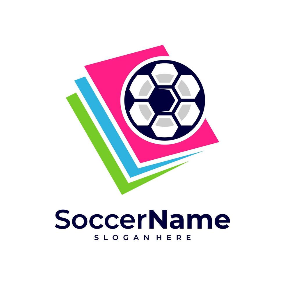 Book Soccer logo template, Football logo design vector