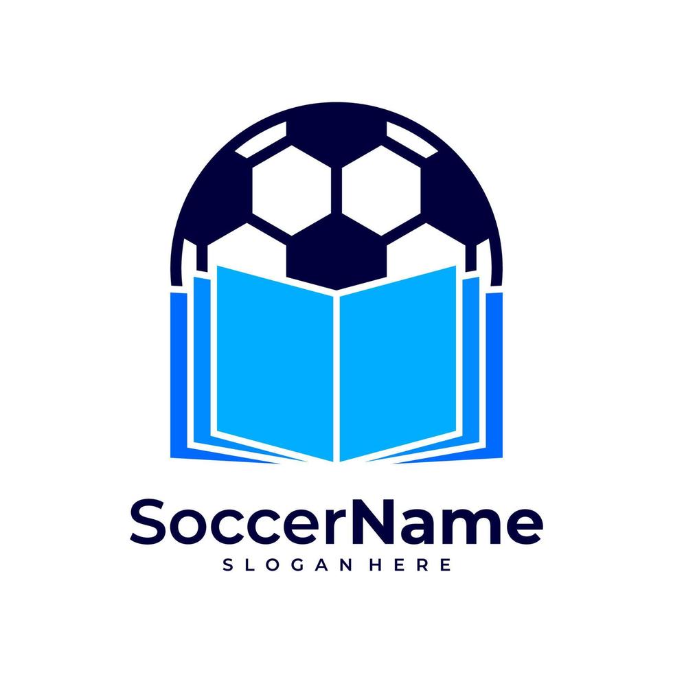 Book Soccer logo template, Football logo design vector