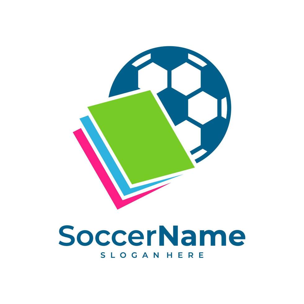 Book Soccer logo template, Football logo design vector