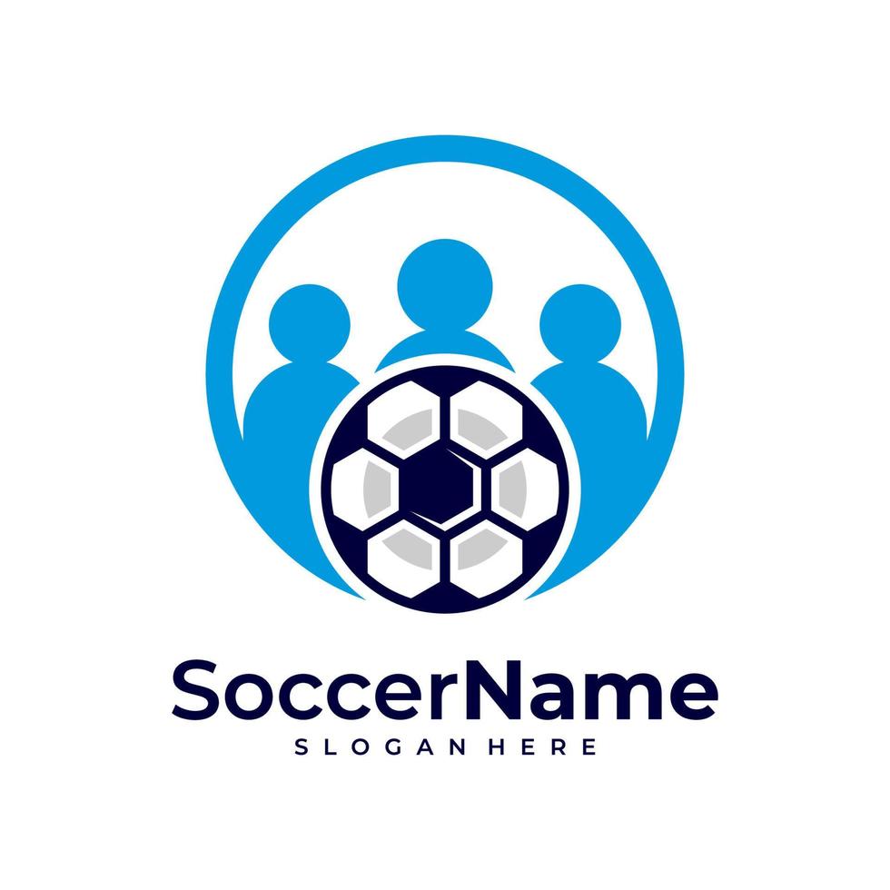 People Soccer logo template, Football logo design vector