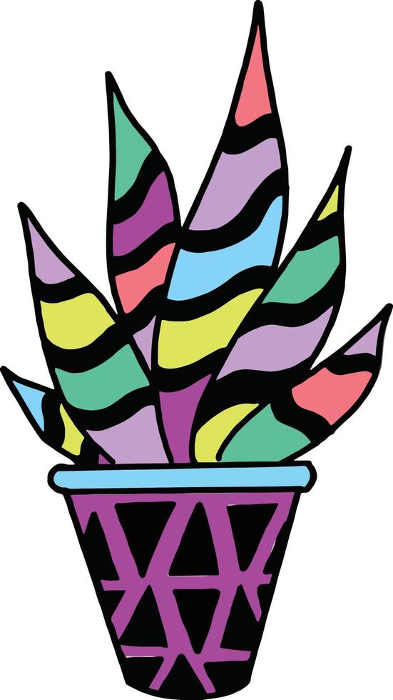 coloridos cactus arcoiris - suculentos multicolores o cactus en rojo, azul, verde, amarillo y morado. imagen vectorial divertida y brillante para una variedad de proyectos. vector