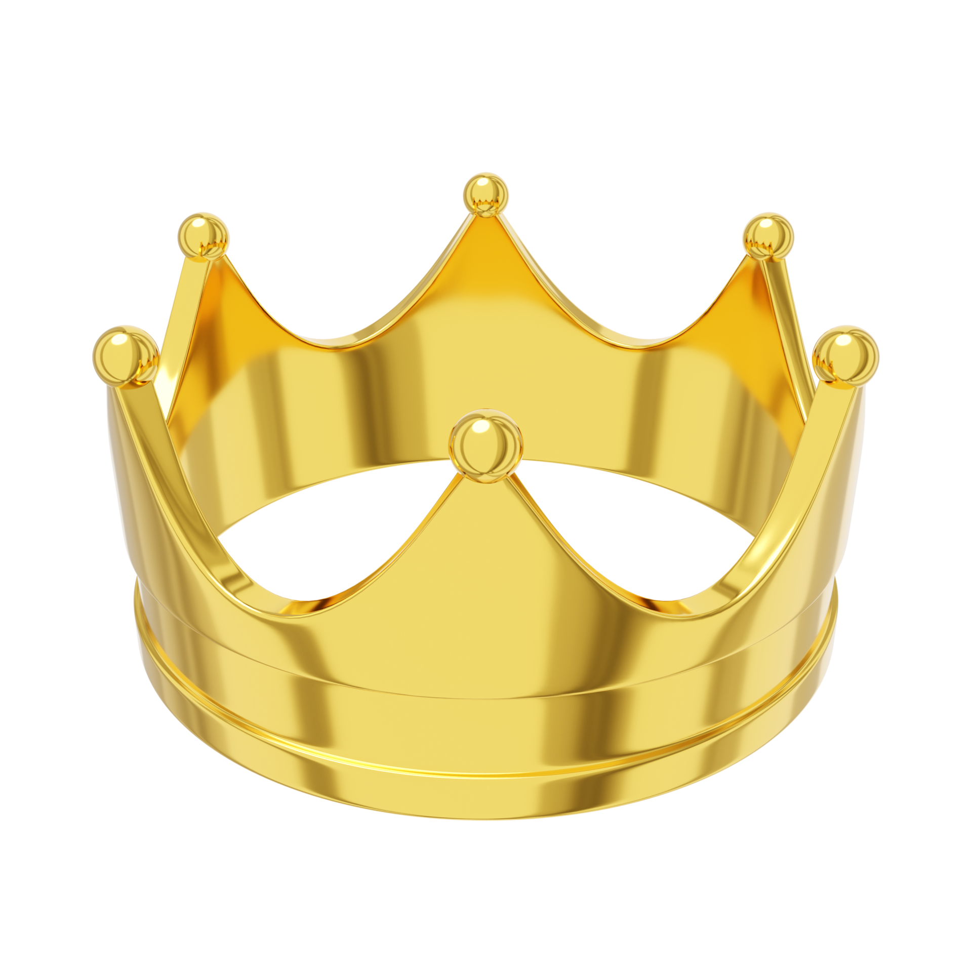 Realistic royal crown gold metal, symbol of power, top view. 3d rendering.  PNG icon on transparent background. 14033434 PNG