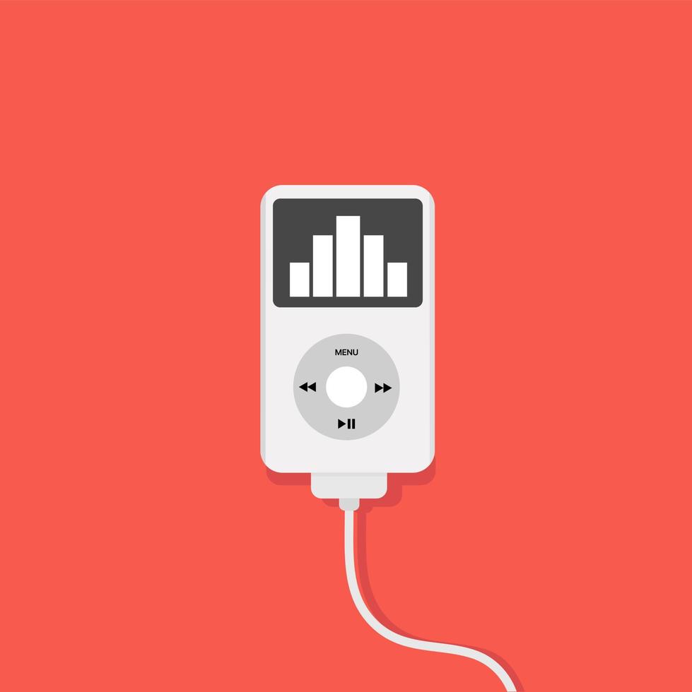 Audio music player flat vector illustration