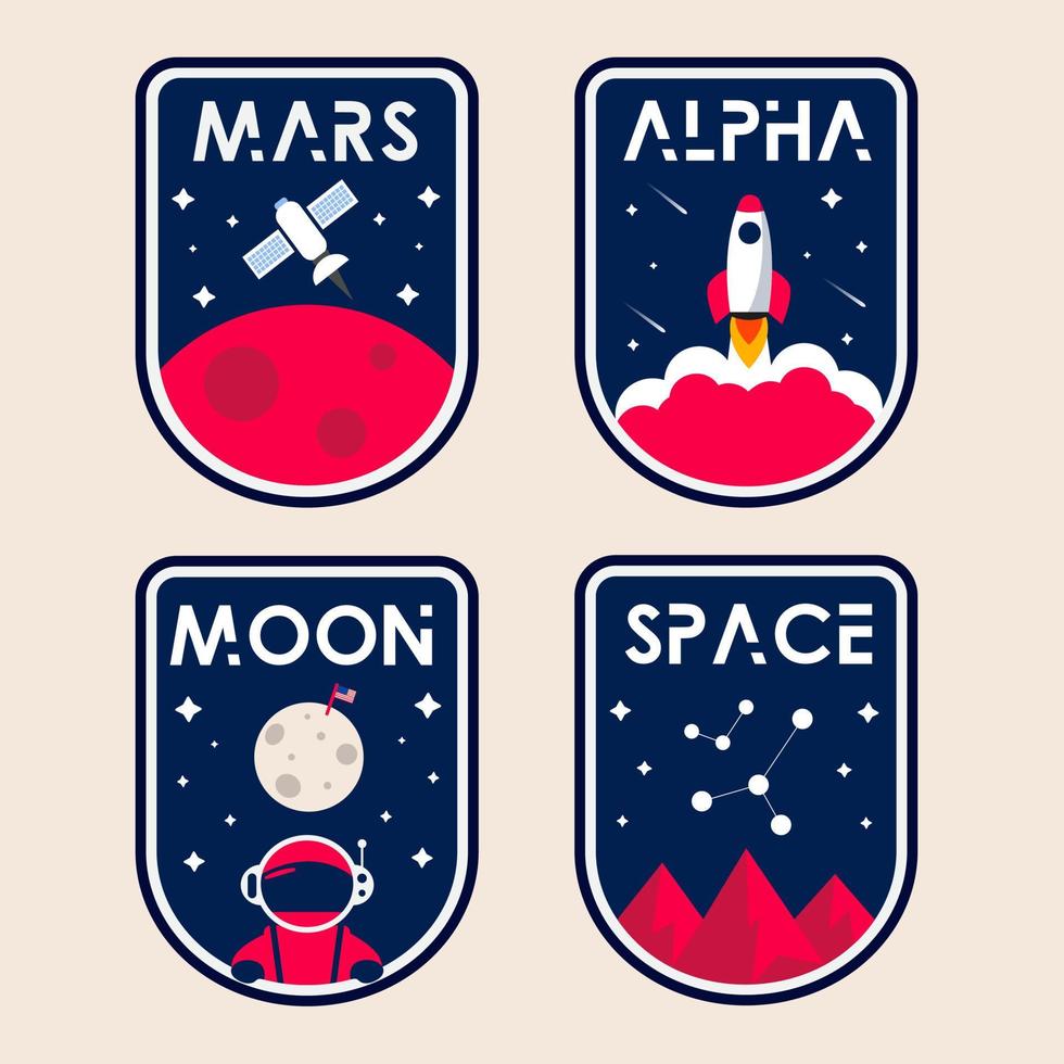 Set of space stickers vector