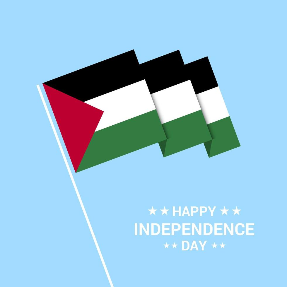 Palestine Independence day typographic design with flag vector
