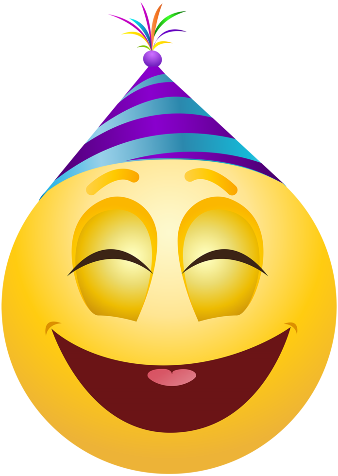 emoticono de fiesta color amarillo png