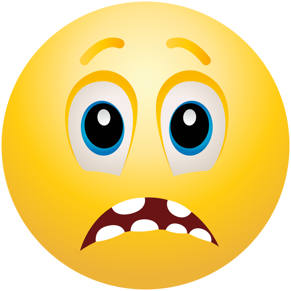 Scared Emoticon Yellow  Color png