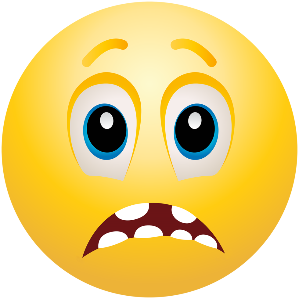 impaurito emoticon giallo colore png