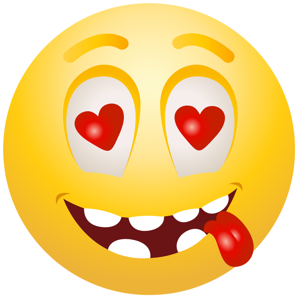 In Love Emoticon Yellow  Color png