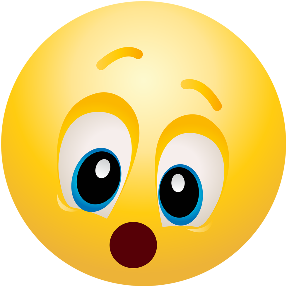 Erstaunt Emoticon gelbe Farbe png